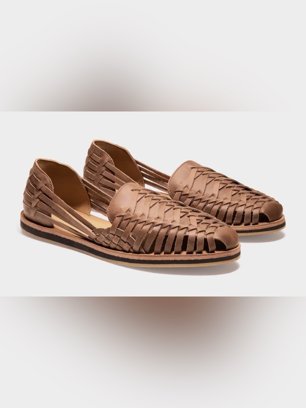Nisolo Men’s Huarache Woven Leather Loafers Tobacco Brown Sz 9.5